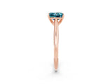 Rose gold Princess Cut Blue Topaz Solitaire Engagement Ring with Cathedral Setting and Four-Prong Mount_68