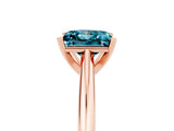 Rose gold Princess Cut Blue Topaz Solitaire Engagement Ring with Cathedral Setting and Four-Prong Mount_71