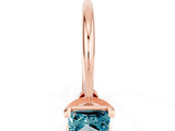 Rose gold Princess Cut Blue Topaz Solitaire Engagement Ring with Classic Band and Four-Prong Setting_24