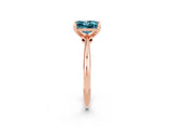 Rose gold Princess Cut Blue Topaz Solitaire Engagement Ring with Classic Band and Four-Prong Setting_26