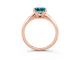 Rose gold Princess Cut Blue Topaz Solitaire Engagement Ring with Classic Band and Four-Prong Setting_27