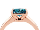 Rose gold Princess Cut Blue Topaz Solitaire Engagement Ring with Classic Band and Four-Prong Setting_28
