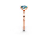 Rose gold Princess Cut Blue Topaz Solitaire Engagement Ring with Classic Band and Four-Prong Setting_38