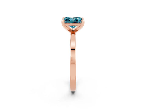 Rose gold Princess Cut Blue Topaz Solitaire Engagement Ring with Classic Band and Four-Prong Setting_38