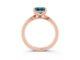 Rose gold Princess Cut Blue Topaz Solitaire Engagement Ring with Classic Band and Four-Prong Setting_39