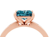 Rose gold Princess Cut Blue Topaz Solitaire Engagement Ring with Classic Band and Four-Prong Setting_40