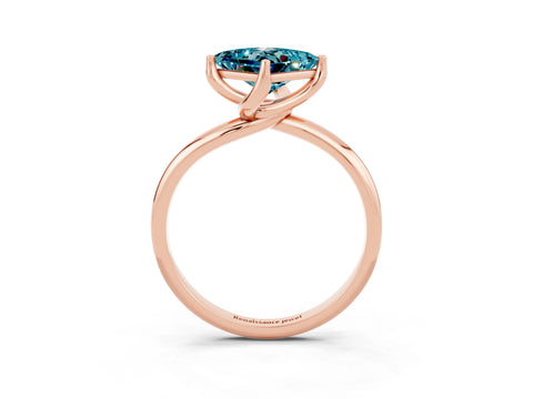 Rose gold Princess Cut Blue Topaz Solitaire Engagement Ring with Four-Prong Setting and Classic Band_15