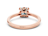 Rose gold Princess Cut Blue Topaz Solitaire Ring with Flower Prong Setting and Classic Band_12