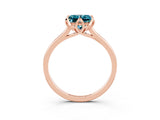 Rose gold Princess Cut Blue Topaz Solitaire Ring with Flower Prong Setting and Classic Band_15