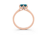 Rose gold Princess Cut Blue Topaz Solitaire Ring with Flower Prong Setting and Classic Band_39
