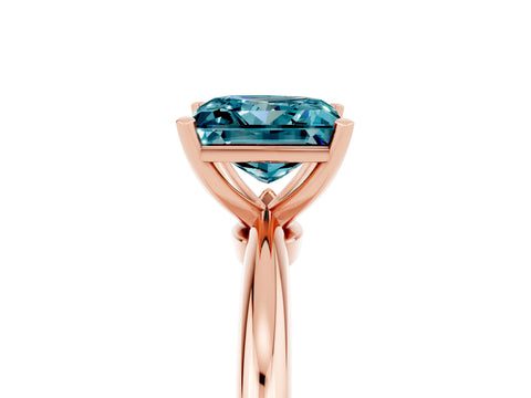 Rose gold Princess Cut Blue Topaz Solitaire Ring with Six-Prong Setting and Classic Band_5