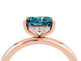 Rose gold Princess Cut Blue Topaz Solitaire Ring with Thin Band and Four-Prong Setting_4