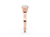 Rose gold Princess Cut Brilliant Solitaire Diamond Ring with Channel Set Band and Bar Prong Setting_10
