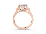 Rose gold Princess Cut Brilliant Solitaire Diamond Ring with Channel Set Band and Bar Prong Setting_11