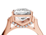 Rose gold Princess Cut Brilliant Solitaire Diamond Ring with Channel Set Band and Bar Prong Setting_12