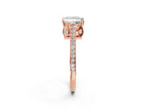 Rose gold Princess Cut Cathedral Pave Diamond Engagement Ring with Six-Prong Setting_35