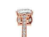 Rose gold Princess Cut Cathedral Pave Diamond Engagement Ring with Six-Prong Setting_38