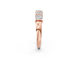 Rose gold Princess Cut Channel Set Diamond Band with Bar Prong Setting_19