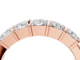 Rose gold Princess Cut Channel Set Diamond Band with Bar Prong Setting_21
