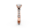 Rose gold Princess Cut Channel Set Diamond Engagement Ring with Four-Prong Setting_244
