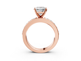 Rose gold Princess Cut Channel Set Diamond Engagement Ring with Four-Prong Setting_245