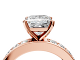 Rose gold Princess Cut Channel Set Diamond Engagement Ring with Four-Prong Setting_246