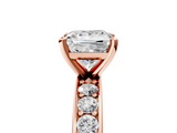 Rose gold Princess Cut Channel Set Diamond Engagement Ring with Four-Prong Setting_247
