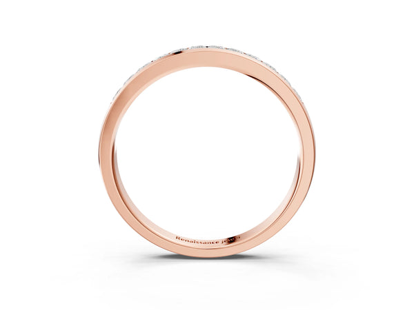 Rose gold Princess Cut Channel Set Diamond Eternity Band
