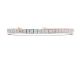 Rose gold Princess Cut Channel Set Diamond Tennis Bracelet_2