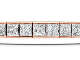 Rose gold Princess Cut Channel Set Diamond Tennis Bracelet_3