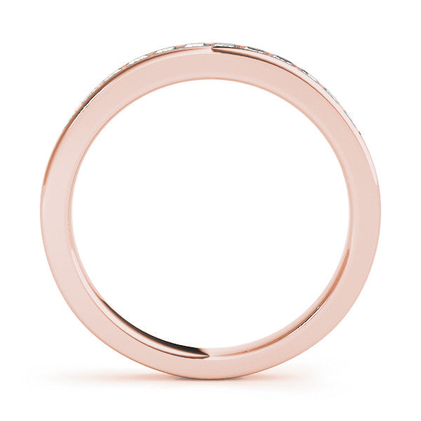 Rose gold Princess Cut Channel Set Diamond Wedding Band 1