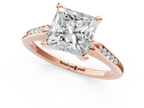 Rose gold Princess Cut Channel Set Solitaire Engagement Ring with Four-Prong Setting_224