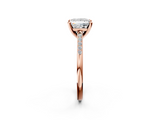 Rose gold Princess Cut Channel Set Solitaire Engagement Ring with Four-Prong Setting_225