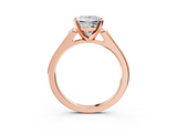 Rose gold Princess Cut Channel Set Solitaire Engagement Ring with Four-Prong Setting_226