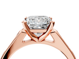 Rose gold Princess Cut Channel Set Solitaire Engagement Ring with Four-Prong Setting_227