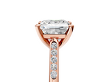 Rose gold Princess Cut Channel Set Solitaire Engagement Ring with Four-Prong Setting_228