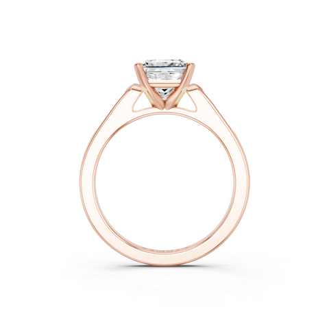 Rose gold Princess Cut Channel Set Solitaire Engagement Ring with Four-Prong Setting_82