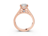 Rose gold Princess Cut Channel Set Solitaire Engagement Ring with Prong Setting_36