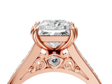 Rose gold Princess Cut Channel Set Solitaire Engagement Ring with Prong Setting_37