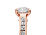 Rose gold Princess Cut Channel Set Solitaire Engagement Ring with Prong Setting_38