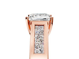 Rose gold Princess Cut Channel Set Solitaire Ring with Four-Prong Setting_11