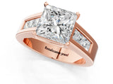 Rose gold Princess Cut Channel Set Solitaire Ring with Four-Prong Setting_7