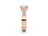 Rose gold Princess Cut Channel Set Solitaire Ring with Four-Prong Setting_8