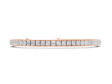 Rose gold Princess Cut Channel Set Tennis Bracelet with Box Clasp_2