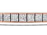 Rose gold Princess Cut Channel Set Tennis Bracelet with Box Clasp_3