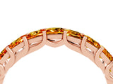 Rose gold Princess Cut Citrine Channel-Set Eternity Band with Prong Setting_10