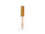 Rose gold Princess Cut Citrine Channel-Set Eternity Band with Prong Setting_8