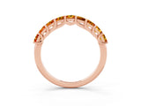 Rose gold Princess Cut Citrine Channel-Set Eternity Band with Prong Setting_9