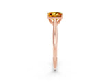 Rose gold Princess Cut Citrine Solitaire Engagement Ring with Cathedral Setting and Four-Prong Mount_20