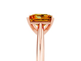 Rose gold Princess Cut Citrine Solitaire Engagement Ring with Cathedral Setting and Four-Prong Mount_23
